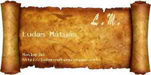 Ludas Mátyás névjegykártya